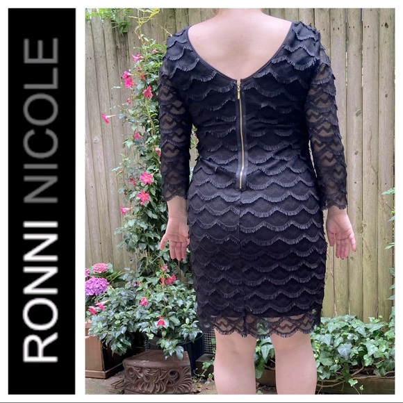 PRICE DROP! Ronni Nicole Stretch Lace Black Dress - Picture 9 of 11